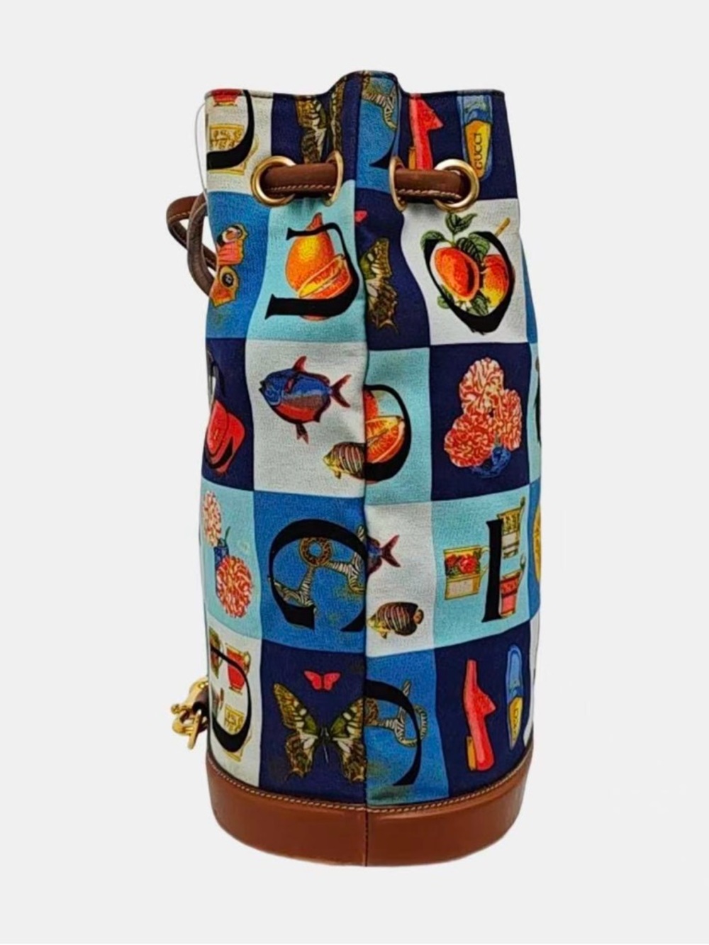 Vintage Gucci Shimo Leather Canvas Backpack All-Over Pattern RARE Vintage 1980s - Picture 3 of 15